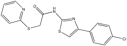 N-[4-(4-chlorophenyl)-1,3-thiazol-2-yl]-2-pyridin-2-ylsulfanylacetamide Structure