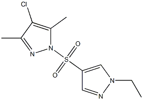 4-chloro-1-(1-ethylpyrazol-4-yl)sulfonyl-3,5-dimethylpyrazole,,结构式