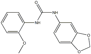 1-(1,3-benzodioxol-5-yl)-3-(2-methoxyphenyl)urea,,结构式