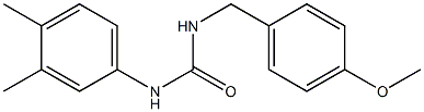 1-(3,4-dimethylphenyl)-3-[(4-methoxyphenyl)methyl]urea,,结构式