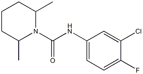 N-(3-chloro-4-fluorophenyl)-2,6-dimethylpiperidine-1-carboxamide,,结构式