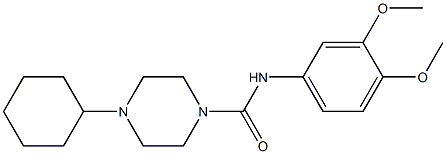 4-cyclohexyl-N-(3,4-dimethoxyphenyl)piperazine-1-carboxamide Struktur