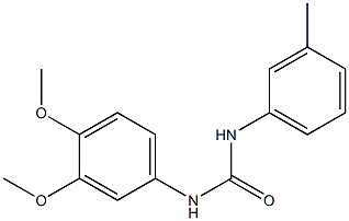 1-(3,4-dimethoxyphenyl)-3-(3-methylphenyl)urea,,结构式