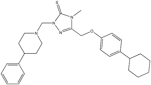 5-[(4-cyclohexylphenoxy)methyl]-4-methyl-2-[(4-phenylpiperidin-1-yl)methyl]-1,2,4-triazole-3-thione|