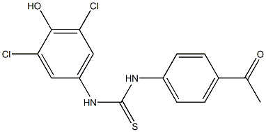 1-(4-acetylphenyl)-3-(3,5-dichloro-4-hydroxyphenyl)thiourea 化学構造式