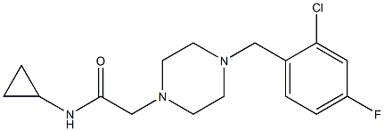 2-[4-[(2-chloro-4-fluorophenyl)methyl]piperazin-1-yl]-N-cyclopropylacetamide Structure