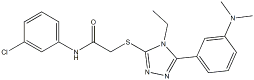 N-(3-chlorophenyl)-2-[[5-[3-(dimethylamino)phenyl]-4-ethyl-1,2,4-triazol-3-yl]sulfanyl]acetamide 化学構造式
