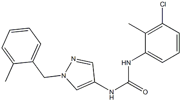 1-(3-chloro-2-methylphenyl)-3-[1-[(2-methylphenyl)methyl]pyrazol-4-yl]urea Structure