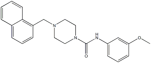 N-(3-methoxyphenyl)-4-(naphthalen-1-ylmethyl)piperazine-1-carboxamide,,结构式