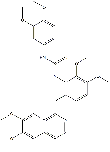 1-[6-[(6,7-dimethoxyisoquinolin-1-yl)methyl]-2,3-dimethoxyphenyl]-3-(3,4-dimethoxyphenyl)urea Structure