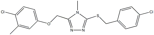 3-[(4-chloro-3-methylphenoxy)methyl]-5-[(4-chlorophenyl)methylsulfanyl]-4-methyl-1,2,4-triazole Struktur