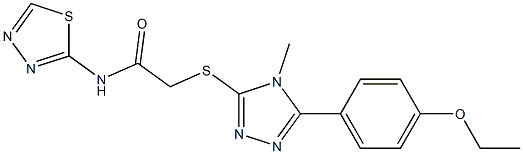 2-[[5-(4-ethoxyphenyl)-4-methyl-1,2,4-triazol-3-yl]sulfanyl]-N-(1,3,4-thiadiazol-2-yl)acetamide Structure