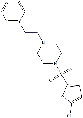 1-(5-chlorothiophen-2-yl)sulfonyl-4-(2-phenylethyl)piperazine Structure