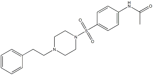 N-[4-[4-(2-phenylethyl)piperazin-1-yl]sulfonylphenyl]acetamide 化学構造式