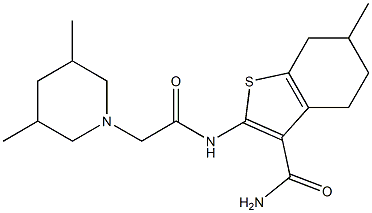 2-[[2-(3,5-dimethylpiperidin-1-yl)acetyl]amino]-6-methyl-4,5,6,7-tetrahydro-1-benzothiophene-3-carboxamide Structure