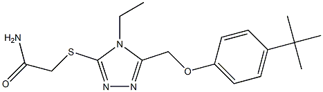 2-[[5-[(4-tert-butylphenoxy)methyl]-4-ethyl-1,2,4-triazol-3-yl]sulfanyl]acetamide Structure