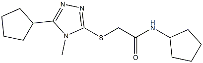 N-cyclopentyl-2-[(5-cyclopentyl-4-methyl-1,2,4-triazol-3-yl)sulfanyl]acetamide 结构式