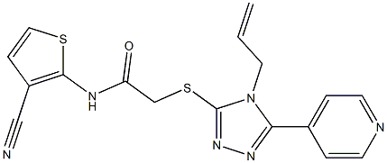 N-(3-cyanothiophen-2-yl)-2-[(4-prop-2-enyl-5-pyridin-4-yl-1,2,4-triazol-3-yl)sulfanyl]acetamide Structure