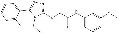 2-[[4-ethyl-5-(2-methylphenyl)-1,2,4-triazol-3-yl]sulfanyl]-N-(3-methoxyphenyl)acetamide Struktur