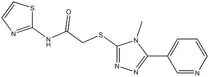 2-[(4-methyl-5-pyridin-3-yl-1,2,4-triazol-3-yl)sulfanyl]-N-(1,3-thiazol-2-yl)acetamide Struktur