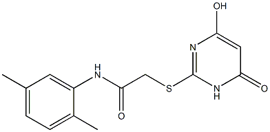 N-(2,5-dimethylphenyl)-2-[(4-hydroxy-6-oxo-1H-pyrimidin-2-yl)sulfanyl]acetamide Structure