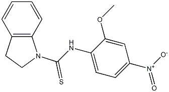 N-(2-methoxy-4-nitrophenyl)-2,3-dihydroindole-1-carbothioamide 化学構造式