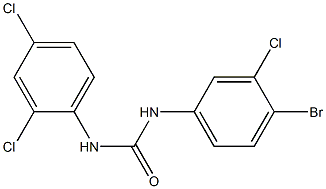 1-(4-bromo-3-chlorophenyl)-3-(2,4-dichlorophenyl)urea Struktur