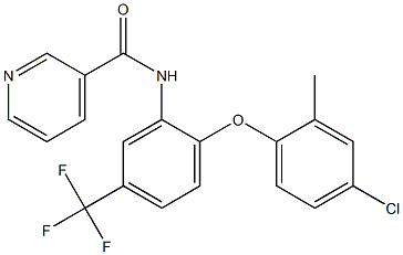 N-[2-(4-chloro-2-methylphenoxy)-5-(trifluoromethyl)phenyl]pyridine-3-carboxamide 化学構造式