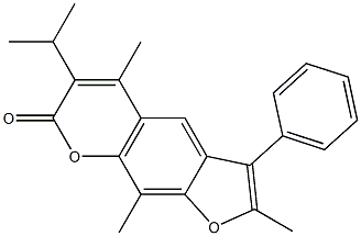 2,5,9-trimethyl-3-phenyl-6-propan-2-ylfuro[3,2-g]chromen-7-one Structure