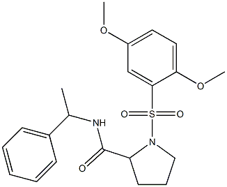 1-(2,5-dimethoxyphenyl)sulfonyl-N-(1-phenylethyl)pyrrolidine-2-carboxamide 化学構造式