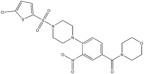 [4-[4-(5-chlorothiophen-2-yl)sulfonylpiperazin-1-yl]-3-nitrophenyl]-morpholin-4-ylmethanone 结构式