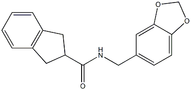 N-(1,3-benzodioxol-5-ylmethyl)-2,3-dihydro-1H-indene-2-carboxamide Structure
