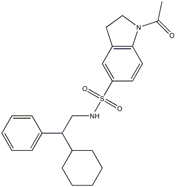 1-acetyl-N-(2-cyclohexyl-2-phenylethyl)-2,3-dihydroindole-5-sulfonamide,,结构式