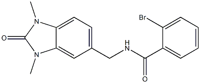 2-bromo-N-[(1,3-dimethyl-2-oxobenzimidazol-5-yl)methyl]benzamide Structure
