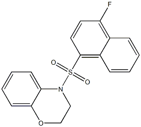 4-(4-fluoronaphthalen-1-yl)sulfonyl-2,3-dihydro-1,4-benzoxazine Struktur