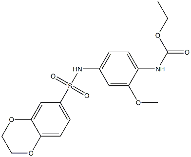 ethyl N-[4-(2,3-dihydro-1,4-benzodioxin-6-ylsulfonylamino)-2-methoxyphenyl]carbamate Structure