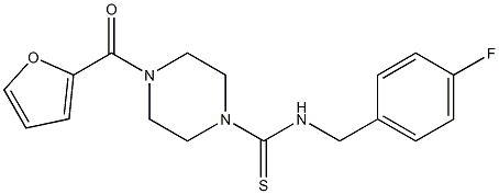 N-[(4-fluorophenyl)methyl]-4-(furan-2-carbonyl)piperazine-1-carbothioamide Structure