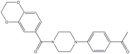 1-[4-[4-(2,3-dihydro-1,4-benzodioxine-6-carbonyl)piperazin-1-yl]phenyl]ethanone Structure