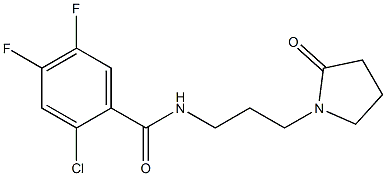 2-chloro-4,5-difluoro-N-[3-(2-oxopyrrolidin-1-yl)propyl]benzamide 化学構造式