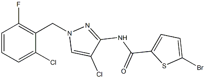 5-bromo-N-[4-chloro-1-[(2-chloro-6-fluorophenyl)methyl]pyrazol-3-yl]thiophene-2-carboxamide,,结构式