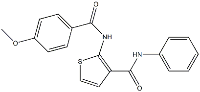 2-[(4-methoxybenzoyl)amino]-N-phenylthiophene-3-carboxamide,,结构式