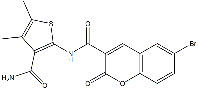 6-bromo-N-(3-carbamoyl-4,5-dimethylthiophen-2-yl)-2-oxochromene-3-carboxamide|