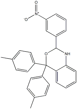 4,4-bis(4-methylphenyl)-2-(3-nitrophenyl)-1,2-dihydro-3,1-benzoxazine Struktur