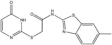 N-(6-methyl-1,3-benzothiazol-2-yl)-2-[(6-oxo-1H-pyrimidin-2-yl)sulfanyl]acetamide Structure