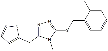 4-methyl-3-[(2-methylphenyl)methylsulfanyl]-5-(thiophen-2-ylmethyl)-1,2,4-triazole Structure