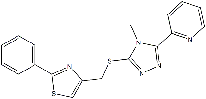 4-[(4-methyl-5-pyridin-2-yl-1,2,4-triazol-3-yl)sulfanylmethyl]-2-phenyl-1,3-thiazole Structure