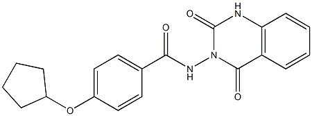 4-cyclopentyloxy-N-(2,4-dioxo-1H-quinazolin-3-yl)benzamide 化学構造式