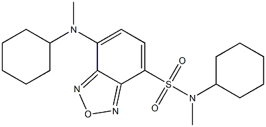 N-cyclohexyl-7-[cyclohexyl(methyl)amino]-N-methyl-2,1,3-benzoxadiazole-4-sulfonamide,,结构式