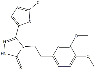 3-(5-chlorothiophen-2-yl)-4-[2-(3,4-dimethoxyphenyl)ethyl]-1H-1,2,4-triazole-5-thione 化学構造式