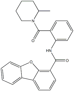 N-[2-(2-methylpiperidine-1-carbonyl)phenyl]dibenzofuran-4-carboxamide 结构式